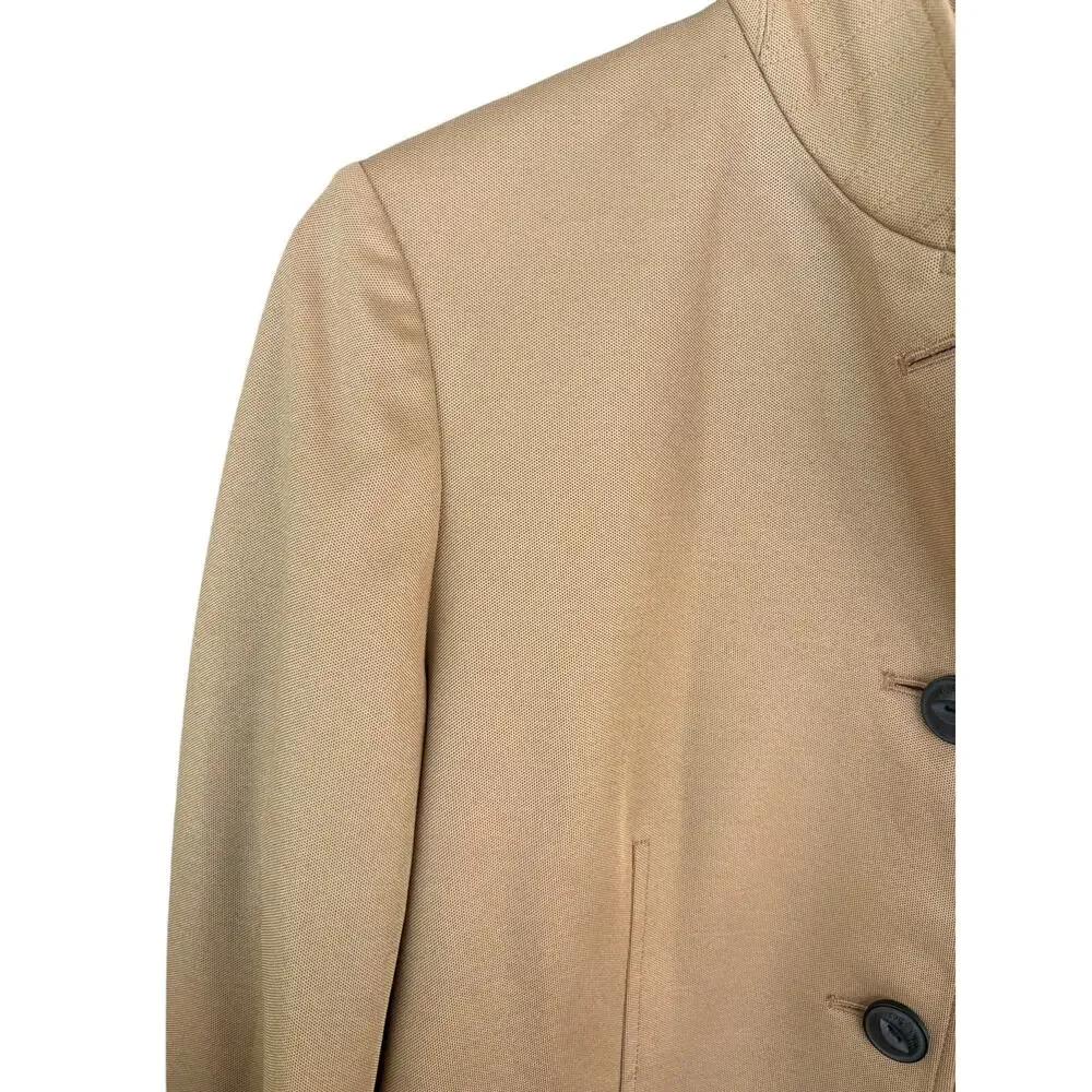 Rag & Bone Sid Cotton Pique Slim Fit Blazer 8 Tan Camel Jacket Prep Equestrian